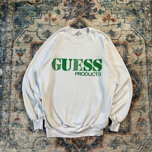 Vintage Guess Products Spellout Crewneck Medium